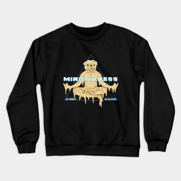 meditation pug puppy Crewneck Sweatshirt by dwalikur